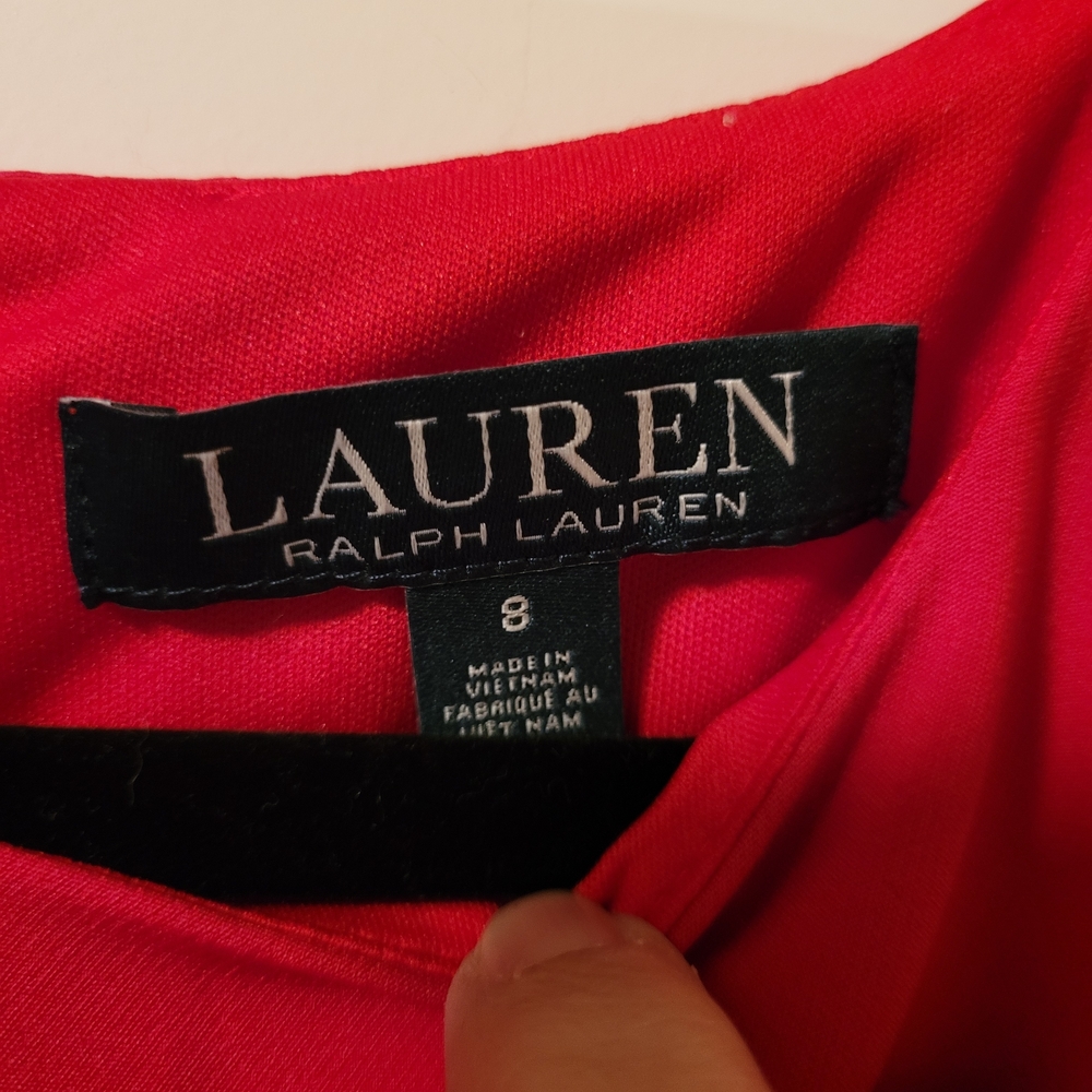 Lauren Ralph Lauren Women's Button-Trim Crepe Shift Dress Size 8 - Picture 6 of 9